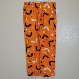 NWT Old Navy Men's Halloween Bat Print Pajama Pants Orange Large